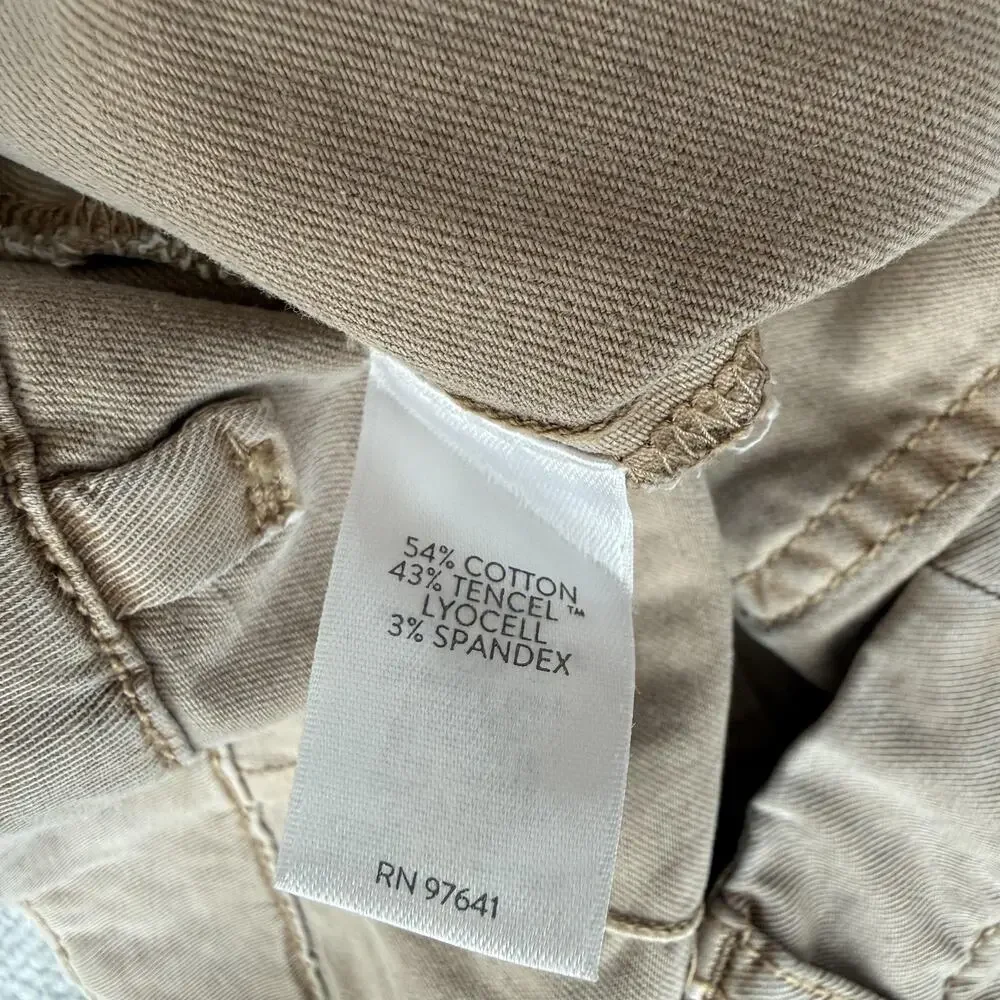 J Jill Shorts Womens 14 Beige Chino Twill Stretch Casual Flat Front Pockets